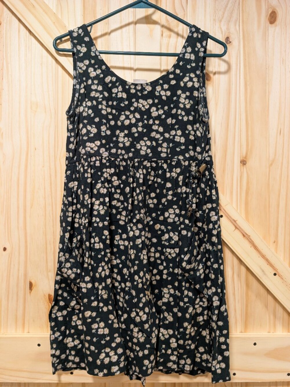 Cotton evergreen floral dress